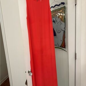 Alice + Olivia Coral-Red Sleeveless Maxi Dress